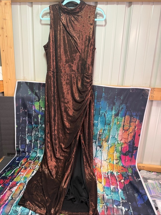 Lovely Grace Dresses & Skirts - Shimmering Copper High-Slit Gown